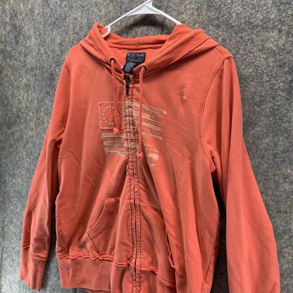 Ralph Lauren Sweater Women's Extra Large Ladies Orange Full Zip Hoodie Vintage - Picture 4 of 11